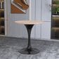 Leisuremod LeisureMod Verve Collection 27 Round Dining Table, Black Base with Light Natural Wood MDF Top, , large