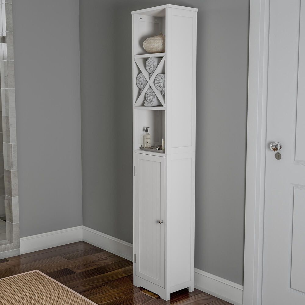 Timberlake Hastings Home Bathroom Linen Cabinet in White, , large