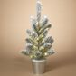 The Gerson Company Lighted Flocked Pine Tree with Metal Bucket in Green, , large