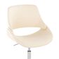 LumiSource Fabrico Swivel Office Chair with Cream Faux Leather Cushion in Chrome, , large