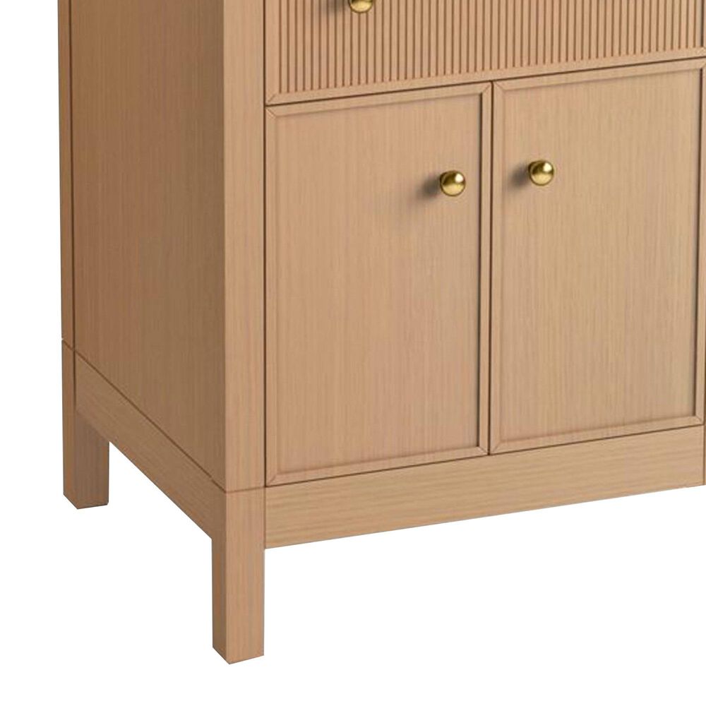 Kohler Malin 24" Single Bathroom Vanity in White Oak with Single Hole 3 cm White Quartz Top and Rectangular Sink, , large