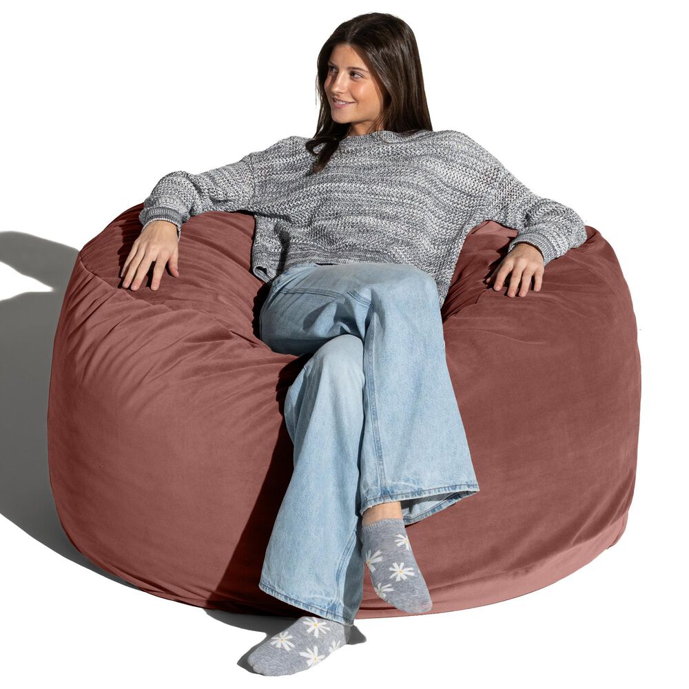 Jaxx Saxx 4&#39; Large Round Bean Bag Chair in Mauve, , large