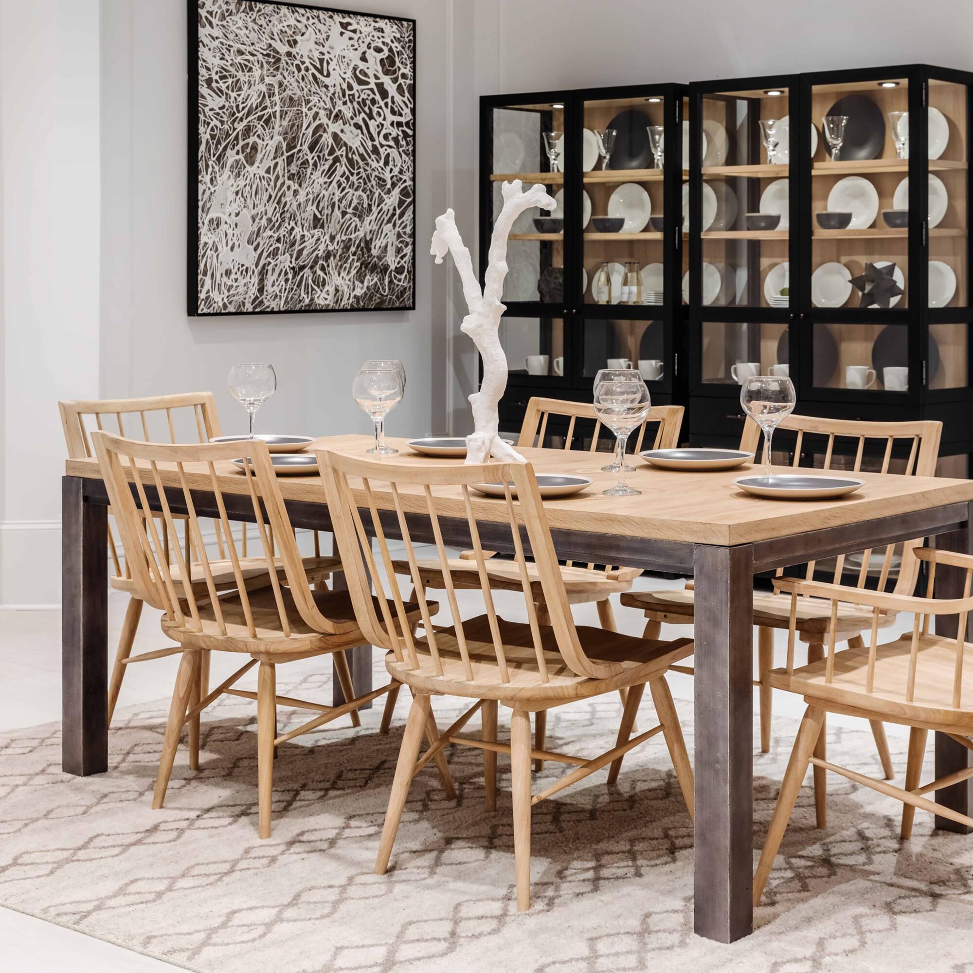 Chestnut dining outlet table and chairs