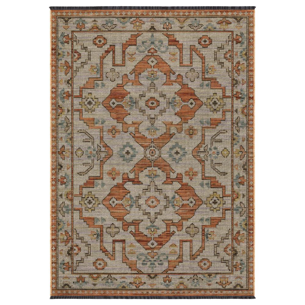 Oriental Weavers Legacy LGY07 Rust and Blue 5"3" x 7"6" Area Rug, , large