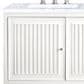 James Martin Vanities Athens 60" Double Bathroom Vanity in Glossy White with 3 cm Carrara White Marble Top and Rectangular Sinks, , large