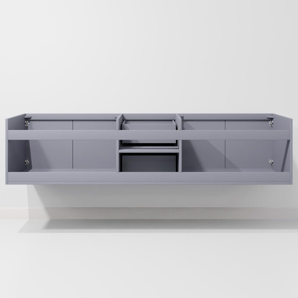 Lexora Home Geneva 80" Double Bathroom Vanity in Dark Grey with 2 cm White Quartz Top and Rectangular Sinks, , large