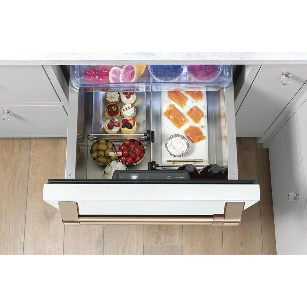 Cafe 5.7 Cu. Ft. Built-In Dual-Drawer Refrigerator in Matte White, , large