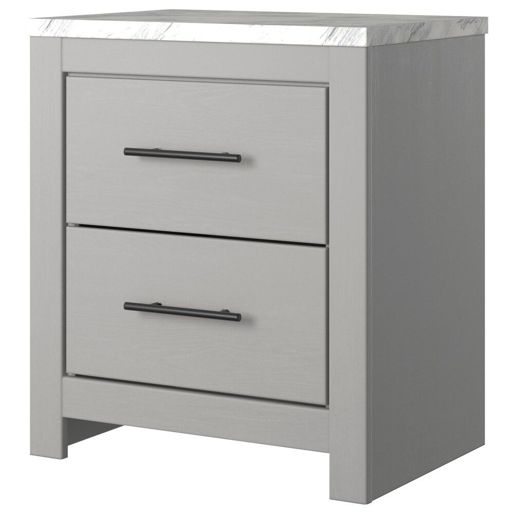Signature Design by Ashley Cottonburg 2 Drawer Nightstand in Light Gray and White, , large