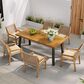 Hearth and Haven 7-Piece Outdoor Rectangular Dining Set with Cream Cushion in Teak, , large