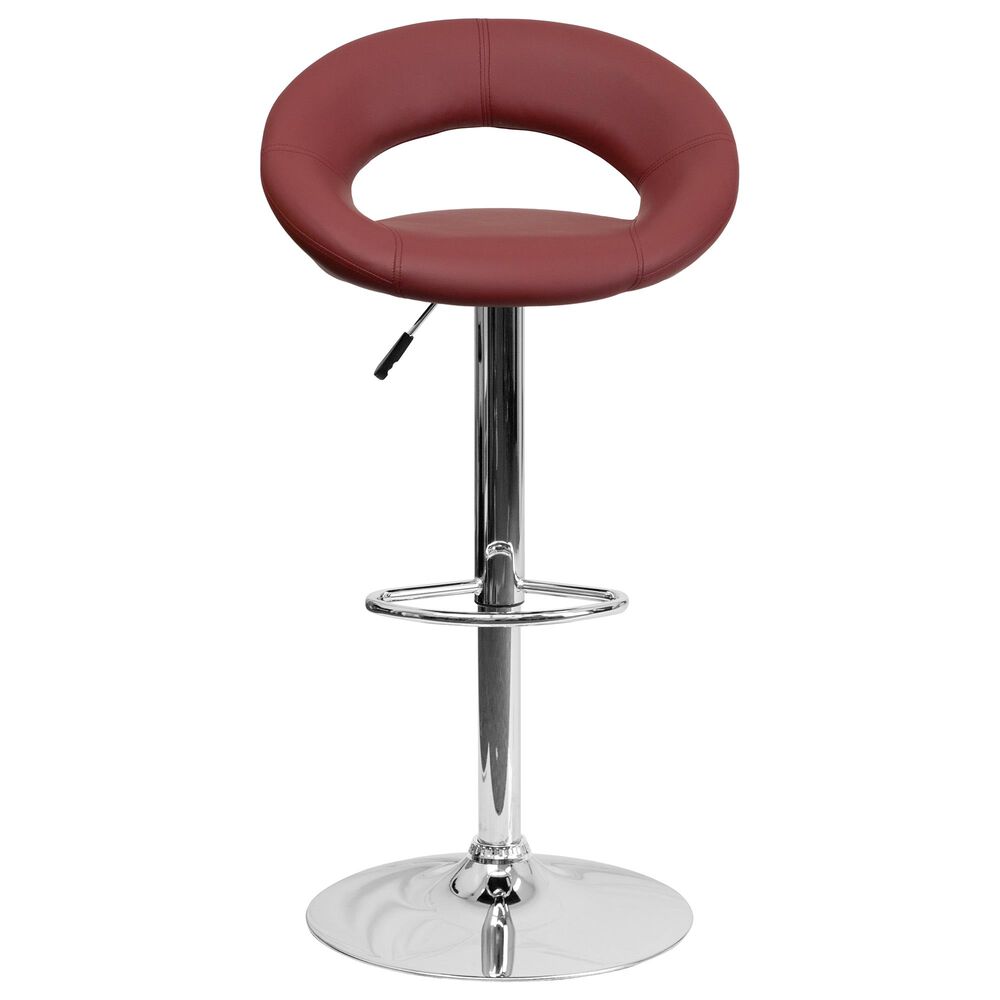 Flash Furniture Adjustable Barstool in Burgundy, , large
