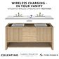 James Martin Brittany 60" Single Bathroom Vanity in Pecan with 3 cm Parisien Bleu Silestone Top, Rectangular Sink and FreePower Wireless Charger, , large