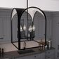 Hunter Dukestown 15" 4-Light Lantern Pendant in Natural Iron and Gold Leaf, , large