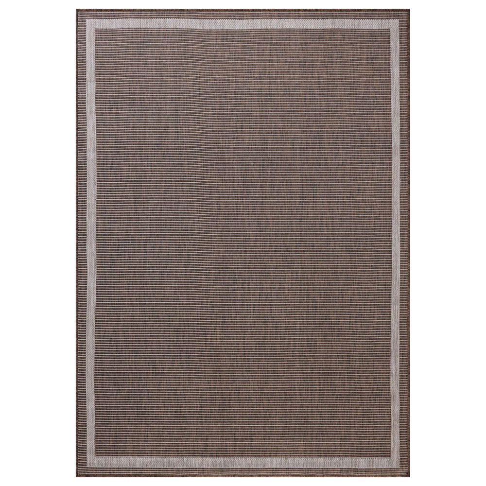 Loloi Easton Dove and Coffee 4&#39; x 6&#39; Indoor/Outdoor Area Rug, , large