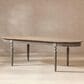 Jennifer Taylor Home Colette Oval Dining Table in Antique Natural Brown and Antique Blue-Grey - Table Only, , large