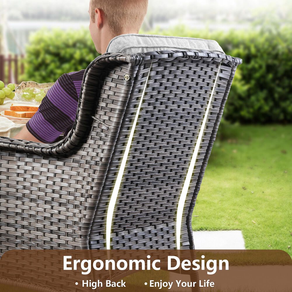 HOMLUX 29" Patio Single Chair in Grey (Set of 2), , large