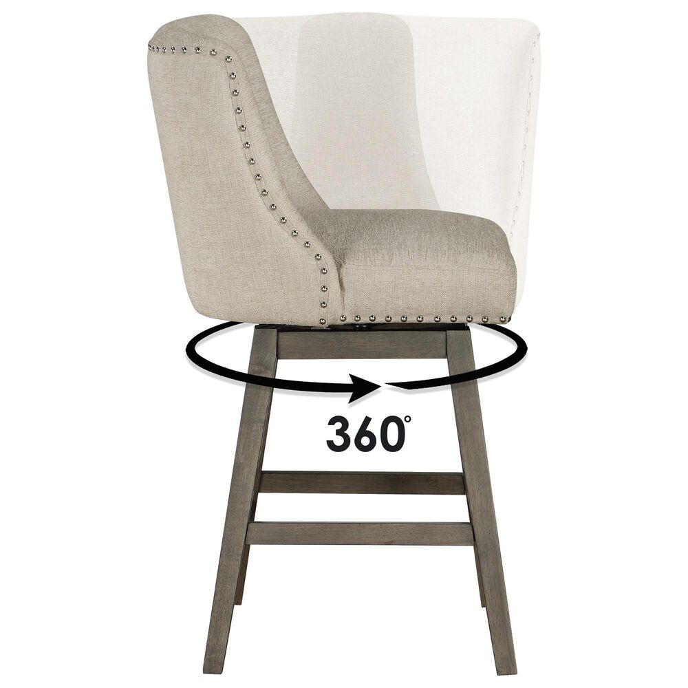 Valor Living Granville Swivel Counter Stool with Wheat Upholstered in Grey, , large