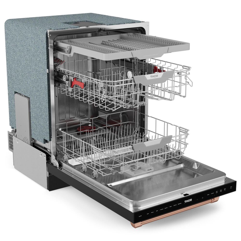 THOR KITCHEN Gordon Ramsay 24&quot; Built-In Dishwasher with Rose Gold Handle Kit in Matte Black, , large