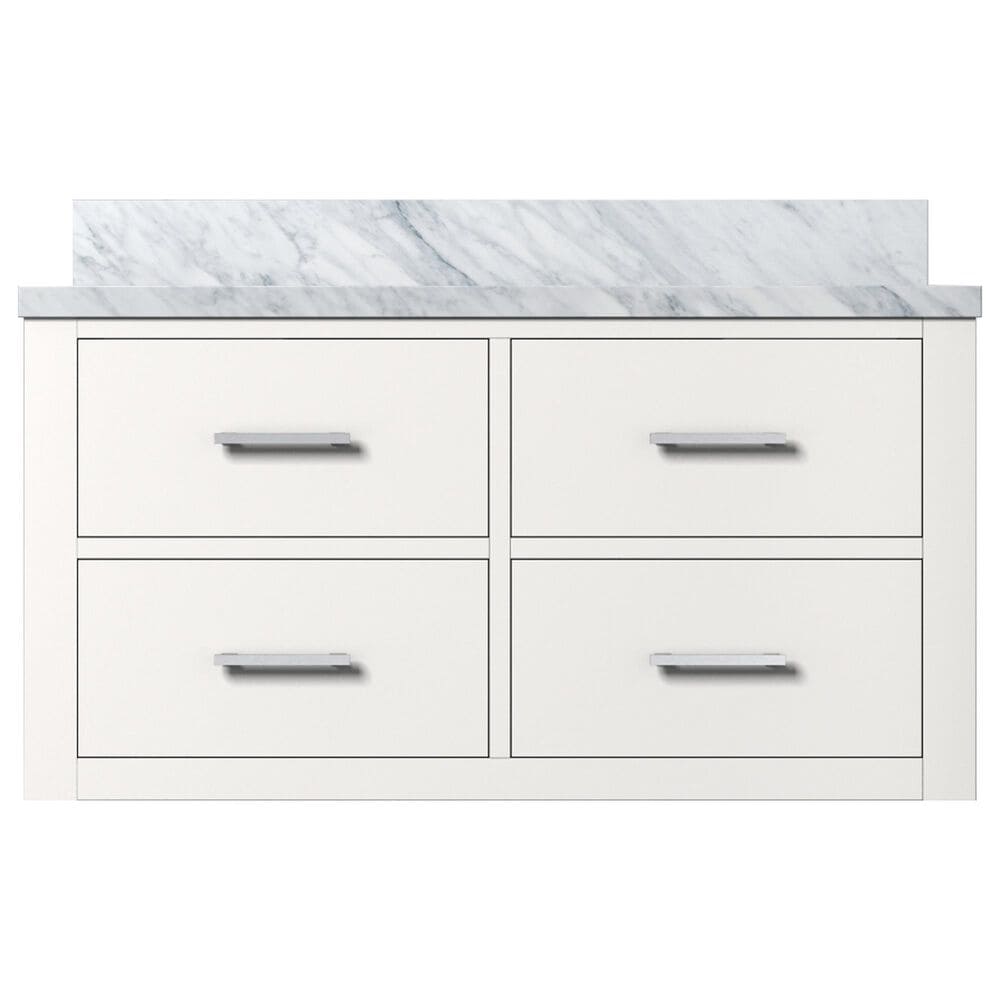 Lexora Home Castor 36&quot; Single Bathroom Vanity in White with 2 cm White Carrara Marble Top and Rectangular Sink, , large