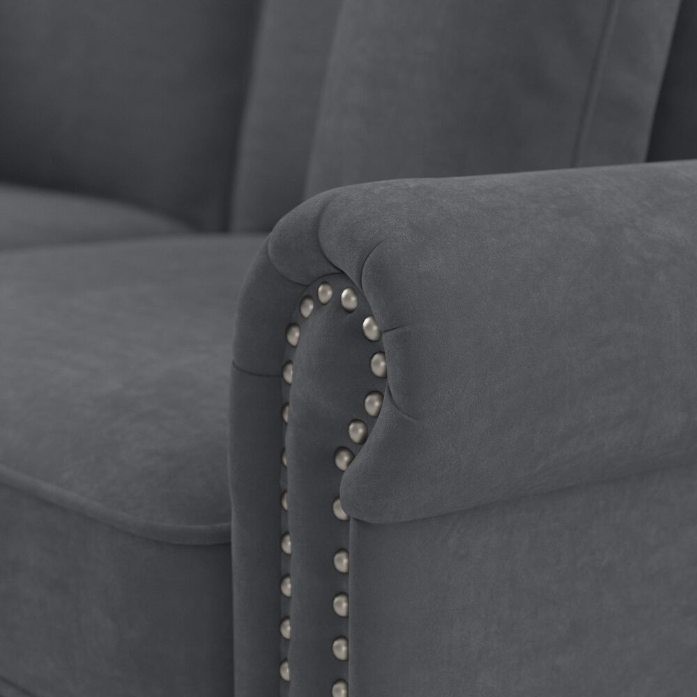 Bush Coventry 3-Piece 131&quot; Double Chaise Sectional in Dark Gray, , large