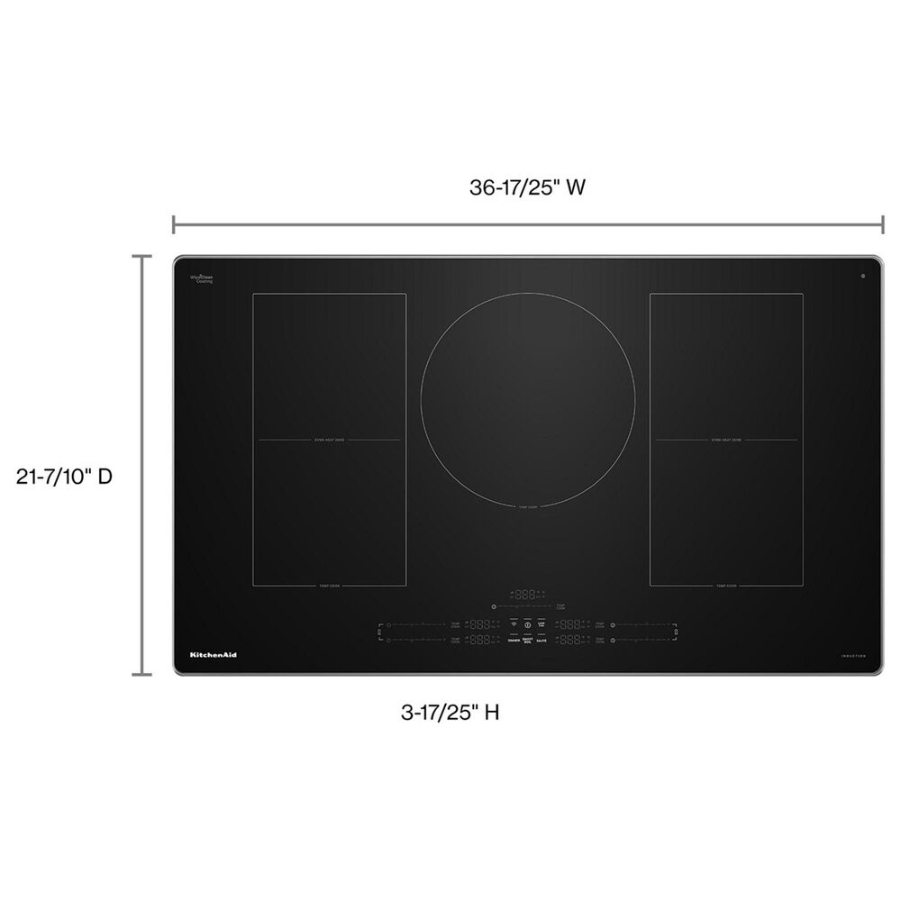 Whirlpool 36&quot; Induction Cooktop with Temp Cook and 5 Cooking Zones in Black and Stainless Steel, , large