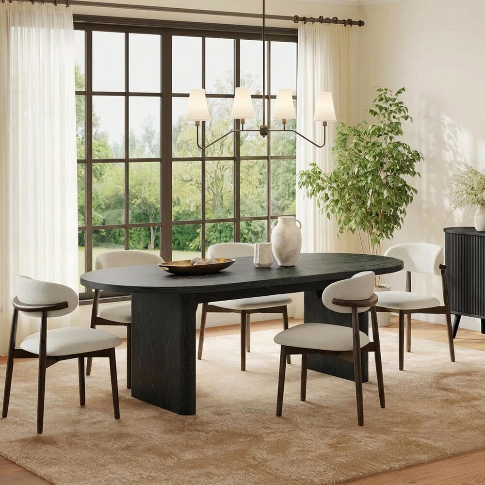 GARVEE 71" Oval Dining Table in Black - Table Only, , large