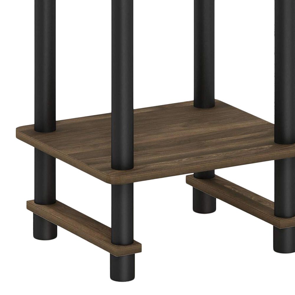 HOMLUX Turn-N-Tube Tall End Table in Columbia Walnut, Black and Dark Brown, , large