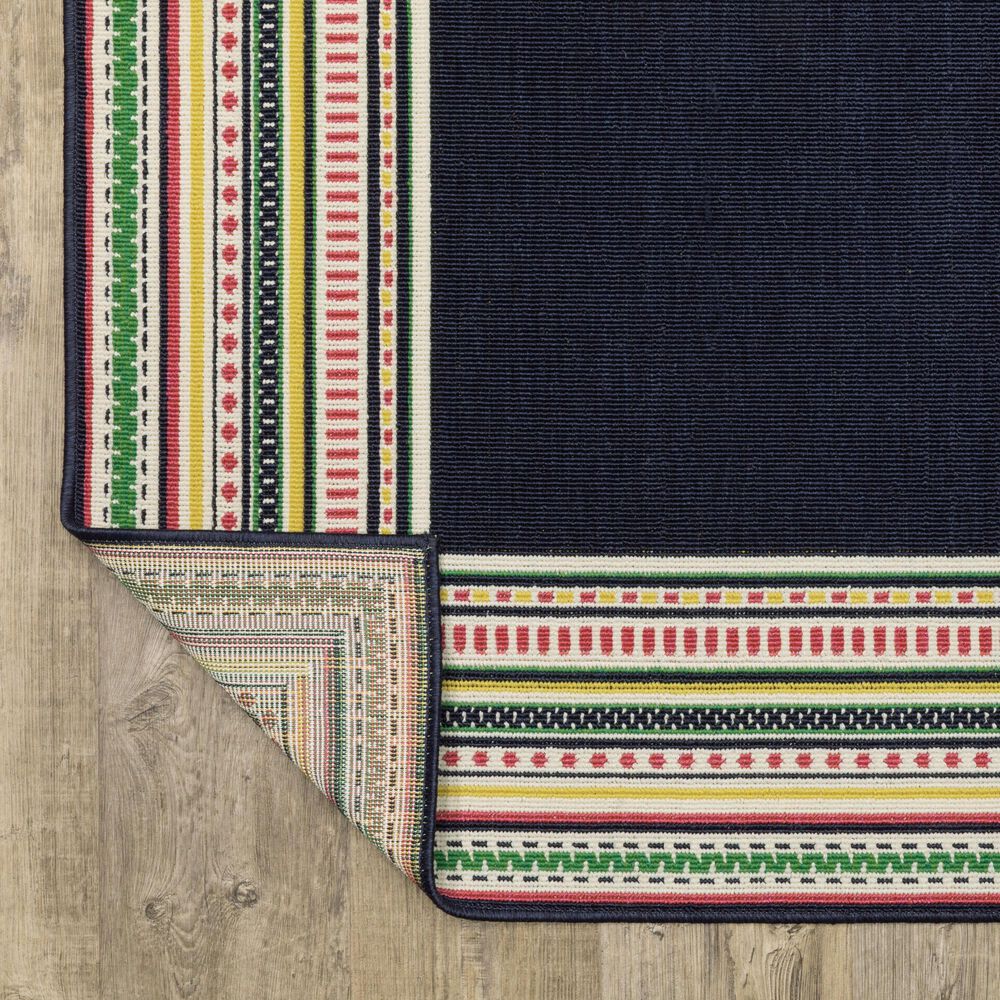 Oriental Weavers Havana HAV06 Navy and Multicolor 3'3" x 5' Indoor/Outdoor Area Rug, , large