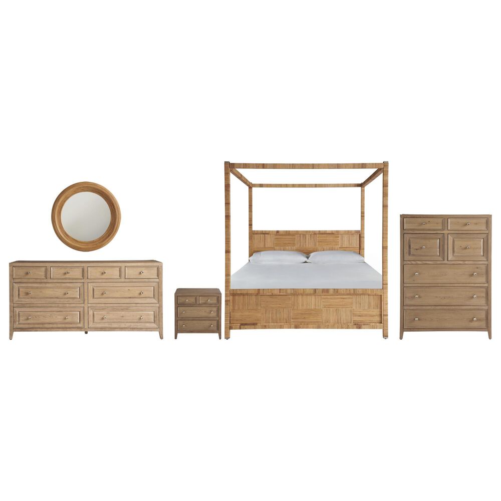 Universal Furniture Weekender 5-Piece Queen Canopy Bedroom Set in Natural and Sand Dune, , large