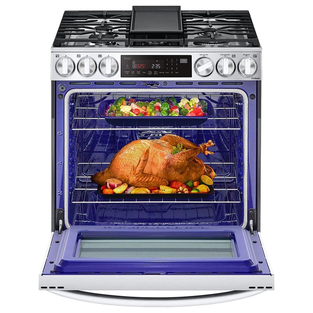 LG 6.3 Cu. Ft. Convection InstaView Dual Fuel Slide-In Range in Print Proof Stainless Steel, , large