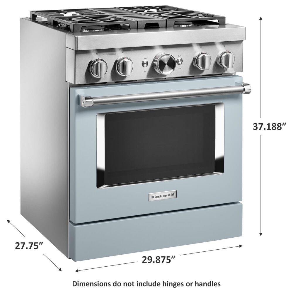 KitchenAid 4.1 Cu. Ft. Freestanding Dual Fuel Range with True Convection in Misty Blue, , large