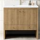 James Martin Vanities Hudson 36" Single Bathroom Vanity in Light Natural Oak with Single Hole 3 cm White Zeus Quartz Top and Rectangular Sink, , large