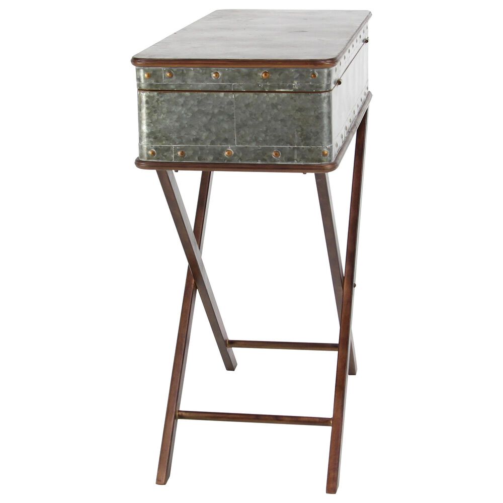 Maple and Jade Accent Table in Grey and Warm Brown, , large
