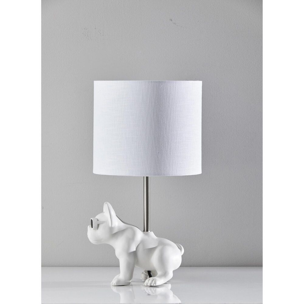 Adesso Sunny Dog Table Lamp in White, , large