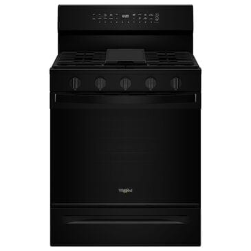 Whirlpool 5.3 Cu. Ft. Freestanding Smart Gas Range with Air Cooking Technology in Black, , large