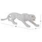 Maple and Jade Leopard Decorative Sculpture with Carved Faceted Diamond Exterior in Polished Silver, , large
