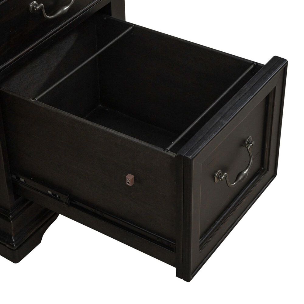 Liberty Furniture Meritage Junior Executive Desk in Aged Charcoal and Caramel, , large