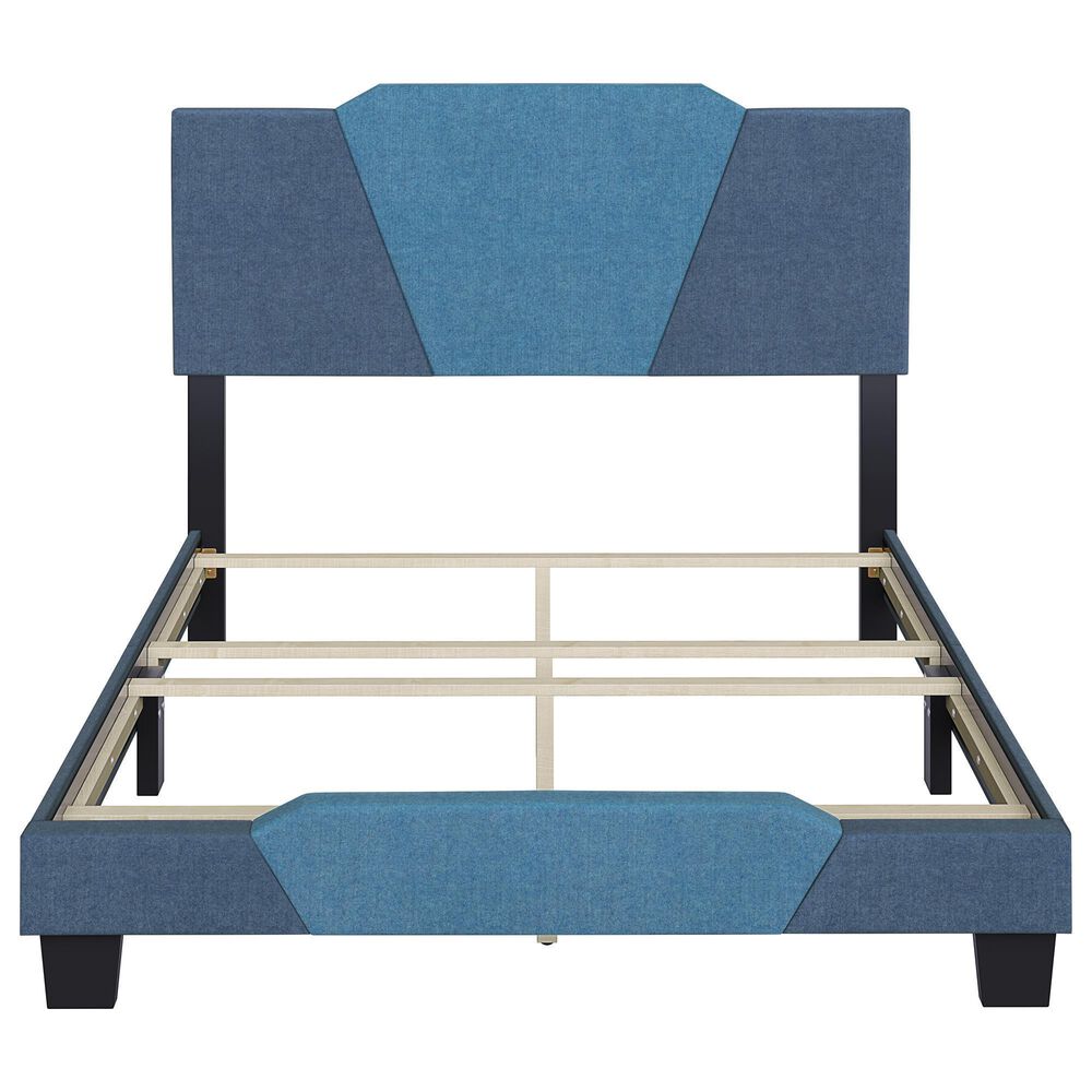 Accent Tuscany Full Upholstered Bed in Ocean Blue and Blue, , large