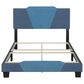 Accent Tuscany Full Upholstered Bed in Ocean Blue and Blue, , large
