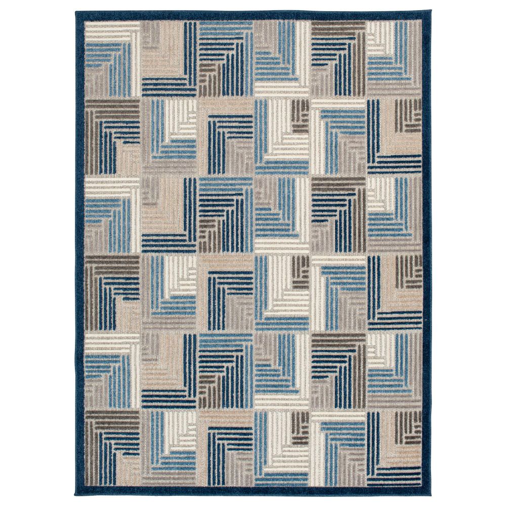 Central Oriental Fontana Haldis 2"2" x 7"6" Gray and Blue Runner, , large
