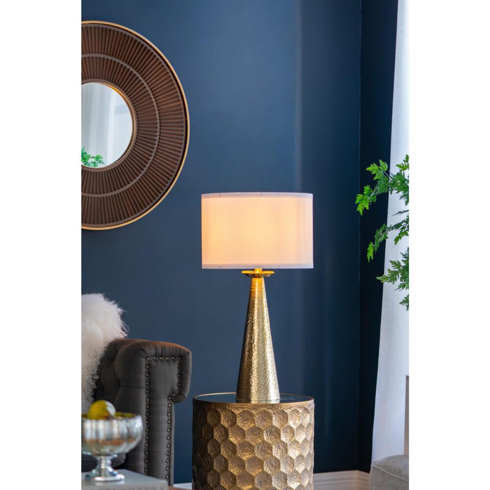 A&amp;B Home Cone Table Lamp with Collapsible Shade in Gold, , large