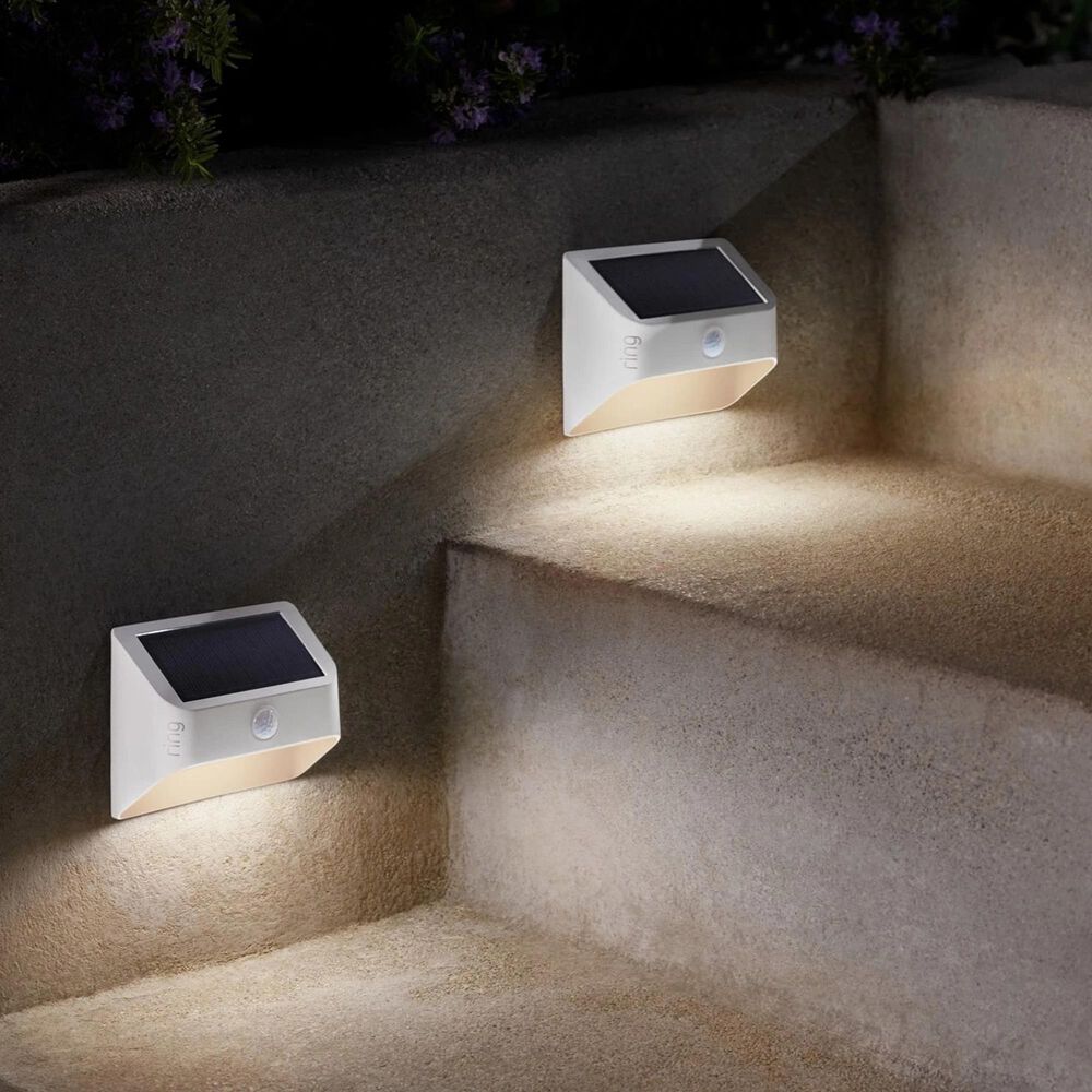 Ring Smart Lighting Solar Steplight in White, , large
