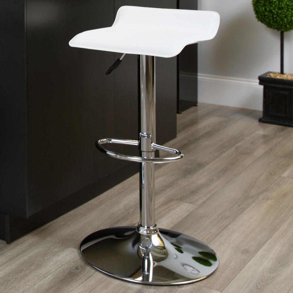 Flash Furniture Adjustable Barstool in White, , large