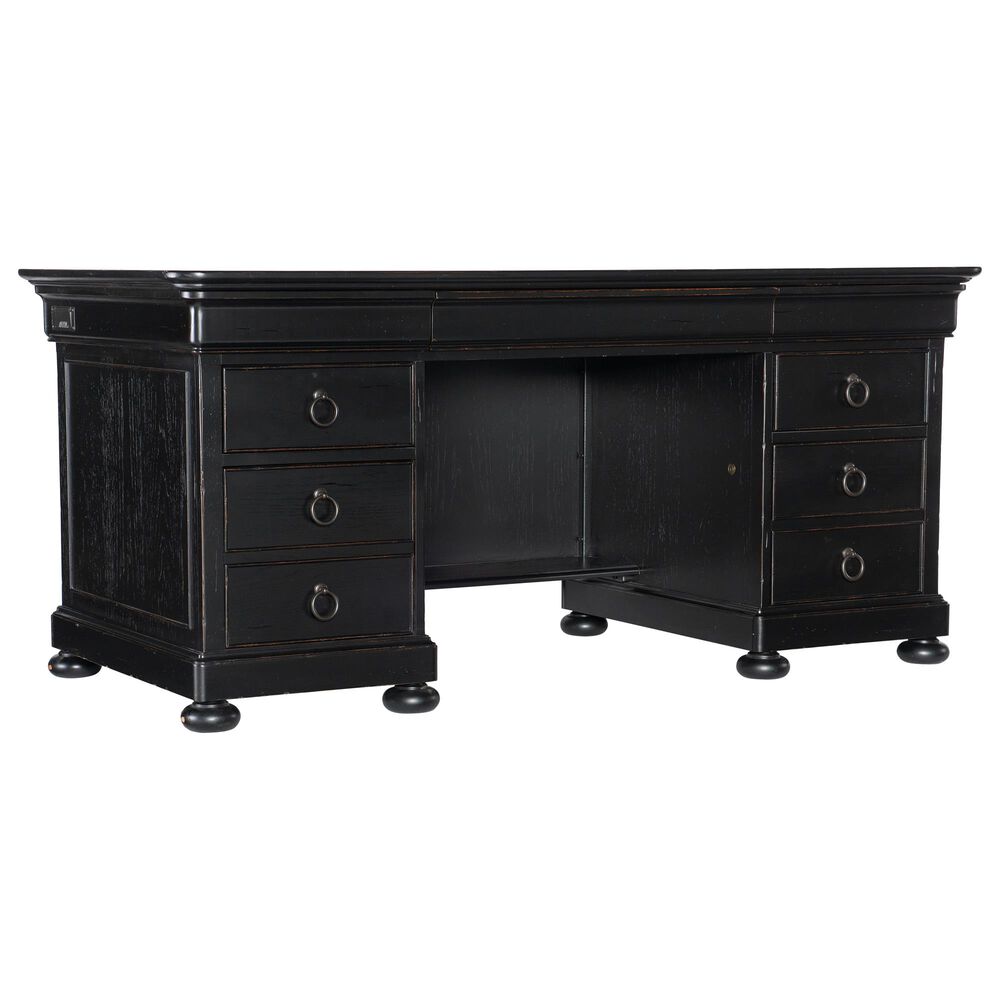 Hooker Furniture Bristowe Executive Desk in Black and Warm Brown, , large