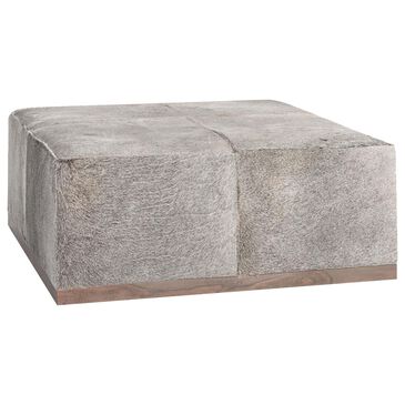 Alder and Tweed Felix Large Ottoman in Gray Frosted Hide, , large