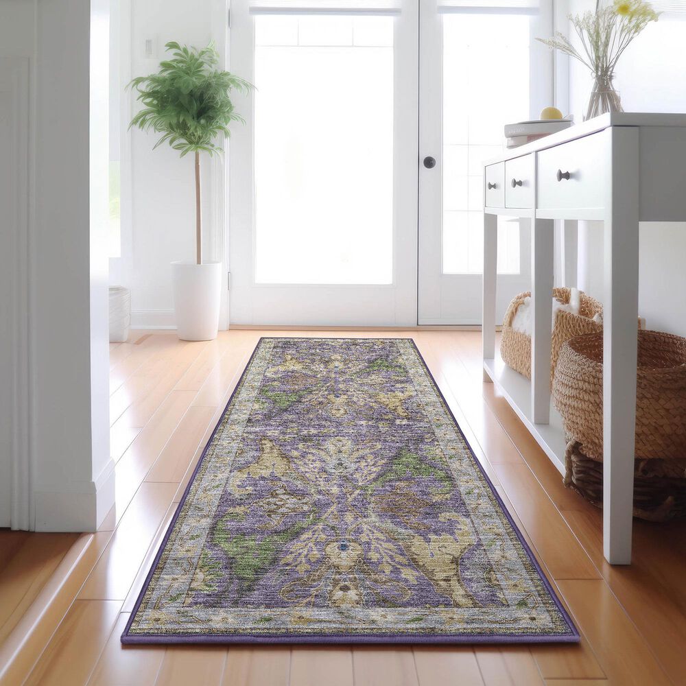 Dalyn Rug Company Hatay HY6 2&#39;3&quot; x 7&#39;6&quot; Purple Runner, , large