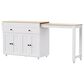 HOMLUX 75" Kitchen Island with Extendable Dining Table in White, , large