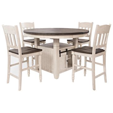 Waltham Madison County 5-Piece Counter Height Dining Set in Vintage White , , large