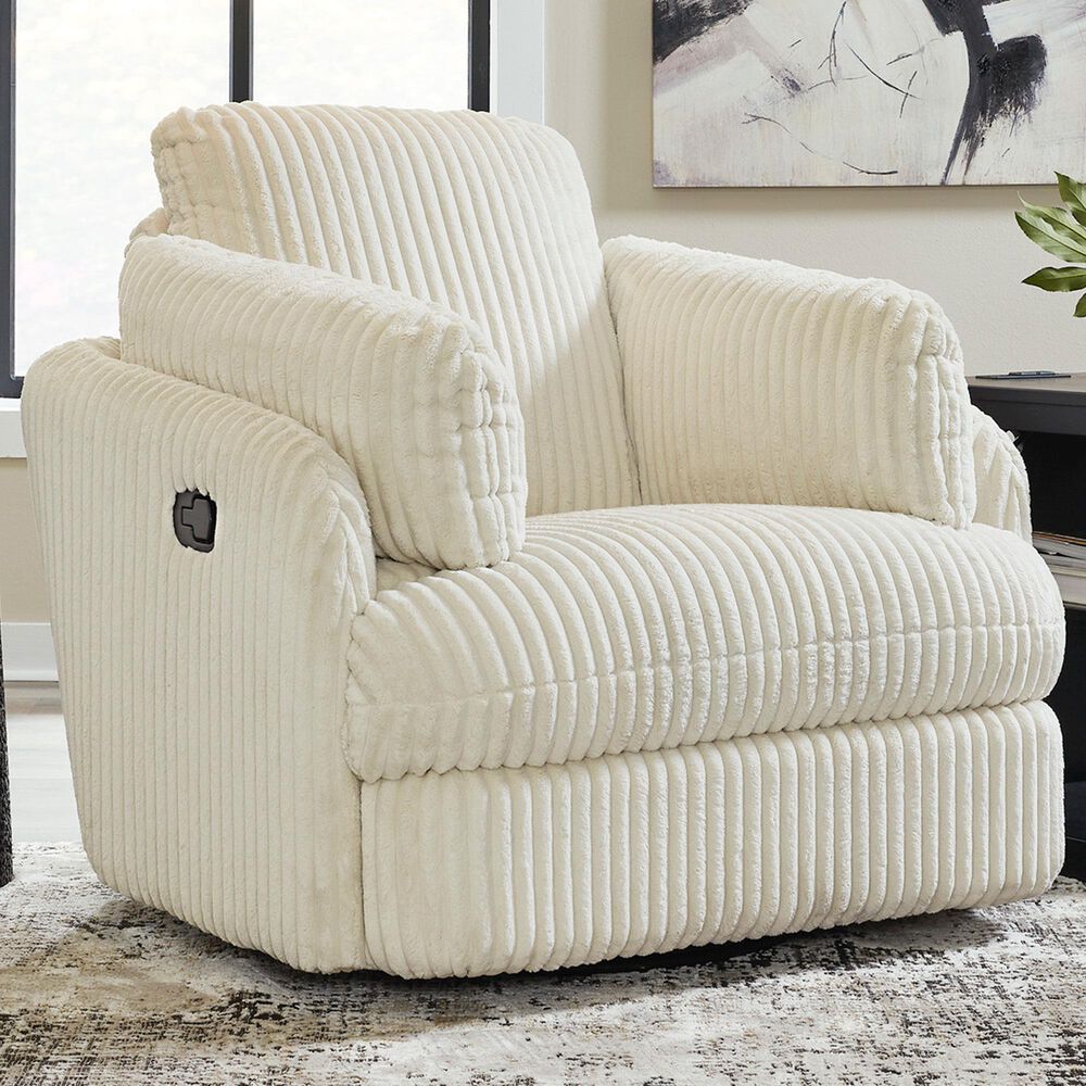 Ashley Tie-Breaker Manual Swivel Glider Recliner in Ivory, , large