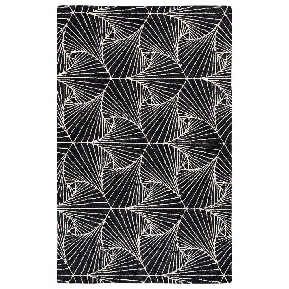 Safavieh Micro-Loop MLP174H 5" x 8" Charcoal and Ivory Area Rug, , large