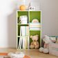 HOMLUX 5-Cube Reversible Storage Bookshelf in White and Green, , large